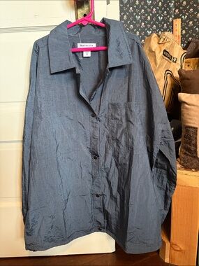 Athleta Slate-Blue Button Front Utility Jacket